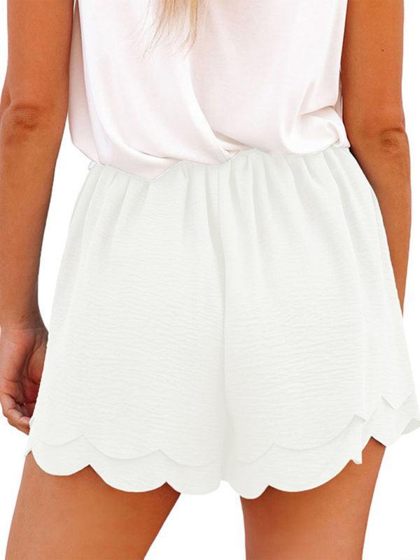 Women's Layered Petal Shorts With Tie Waist