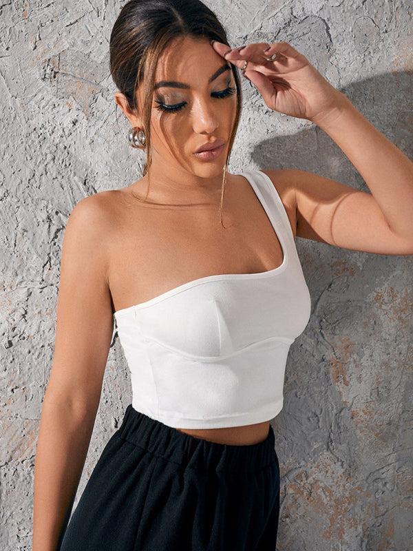 Women's Shoulder Strap Backless Top