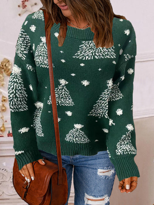 Women's Christmas Tree Design Knitted Jumper