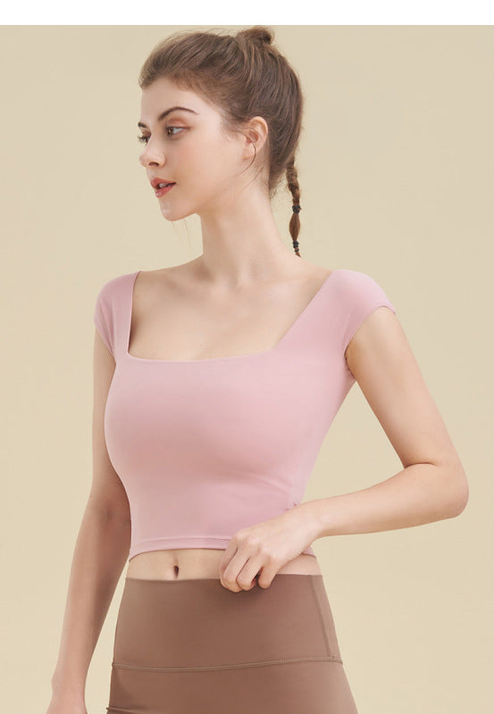 Women's Square Neck Cropped Sports Top