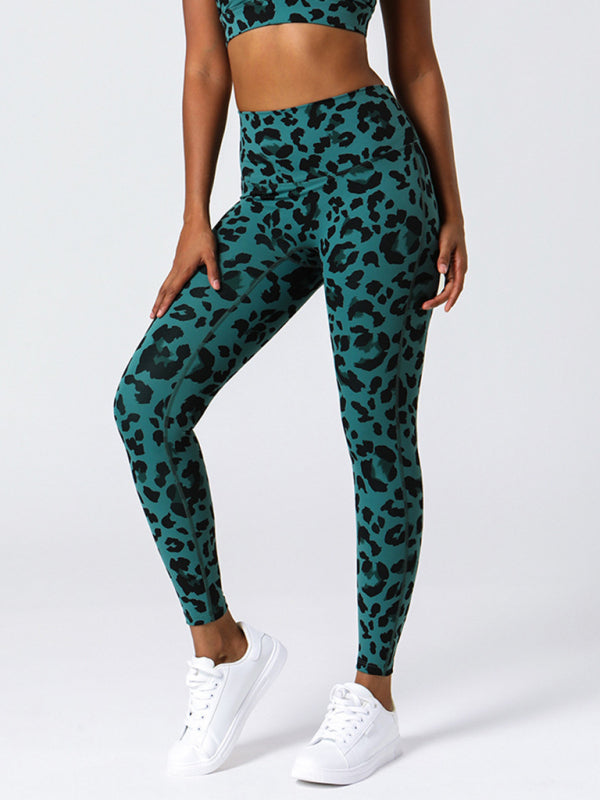 Women's High Waist Leopard Print Fitness Leggings