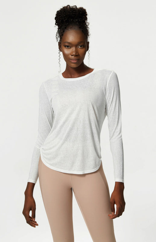 Women's Activewear Quick Dry Long Sleeve Curved Hem Top