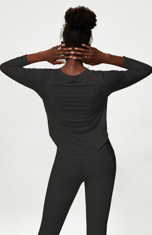 Women's Activewear Quick Dry Long Sleeve Curved Hem Top