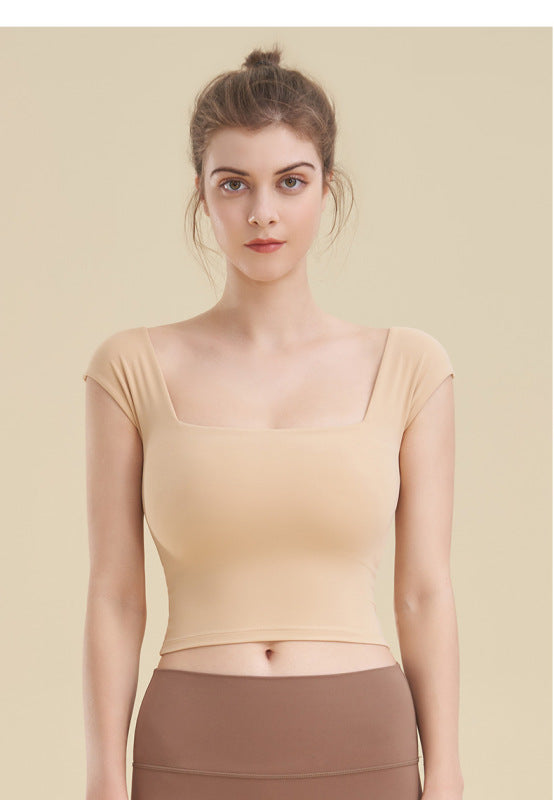 Women's Square Neck Cropped Sports Top