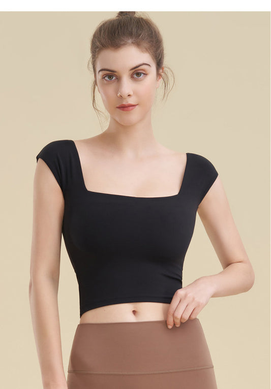 Women's Square Neck Cropped Sports Top