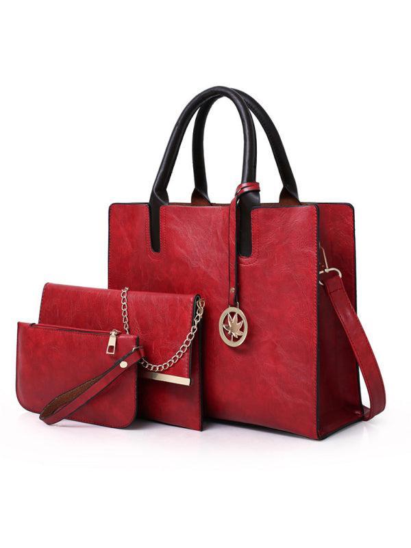 Women's 3 Piece PU Leather Bag Set