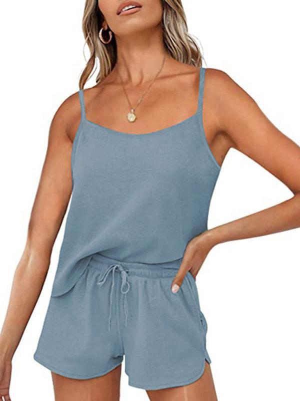 Women's Casual Camisole And Drawstring Shorts Set