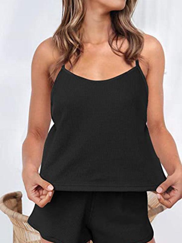 Women's Casual Camisole And Drawstring Shorts Set