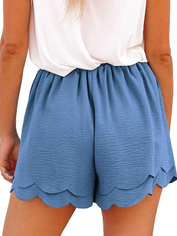 Women's Layered Petal Shorts With Tie Waist