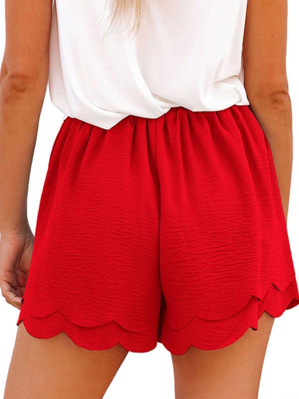 Women's Layered Petal Shorts With Tie Waist