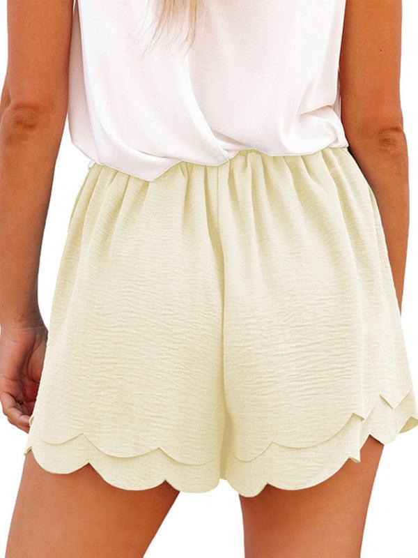 Women's Layered Petal Shorts With Tie Waist