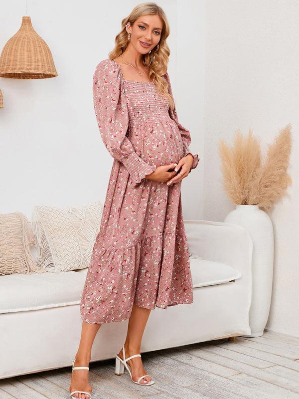 Women's Maternity Chiffon Floral Dress