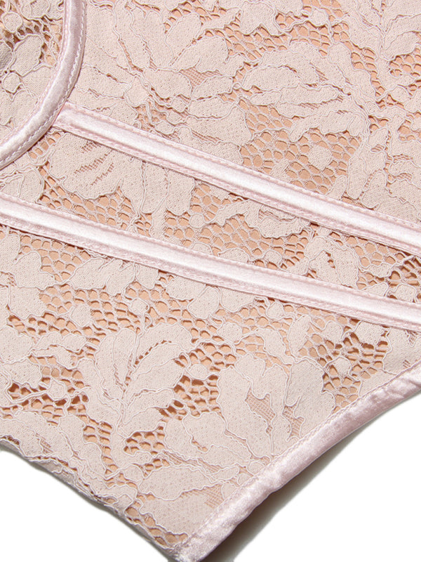 Women's Sexy Pink Lace Fishbone Lingerie Camisole