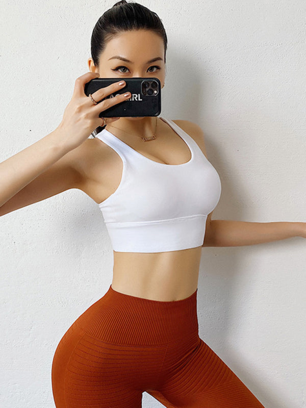 Women's Shockproof Cross Back Fitness Sports Bra