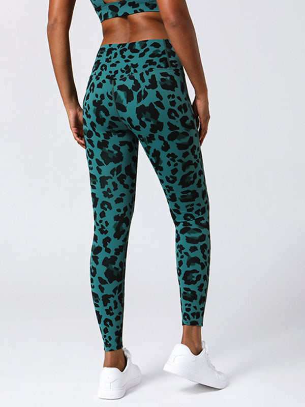 Women's High Waist Leopard Print Fitness Leggings