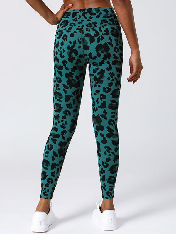 Women's High Waist Leopard Print Fitness Leggings