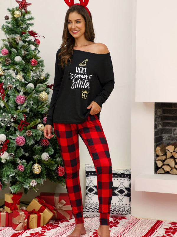 Women's Christmas Design Plaid Pattern Pyjamas