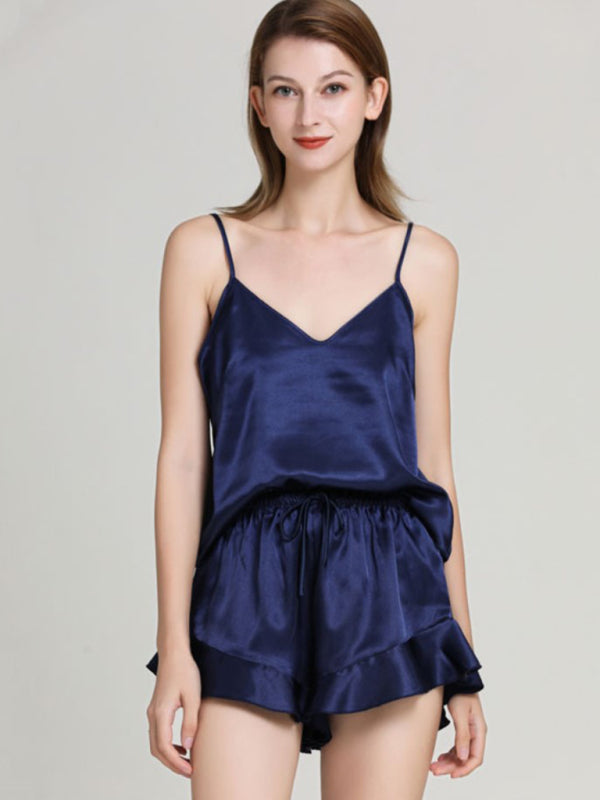 Women's Camisole And Frilly Shorts Loungewear Set