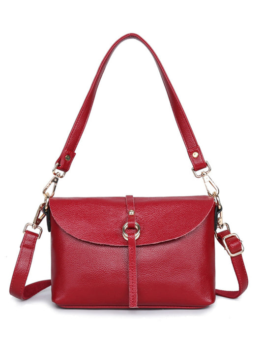 Women's PU Leather Crossbody Bag With Buckle Detail