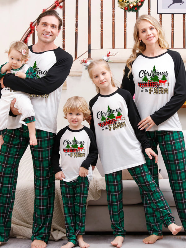 Family Plaid Print Matching Christmas Pyjamas With Festive Design