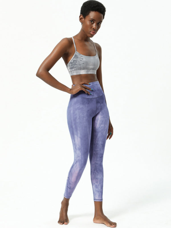 Women s High Waisted Tie Dye Printed Gym Leggings Lotus Corner