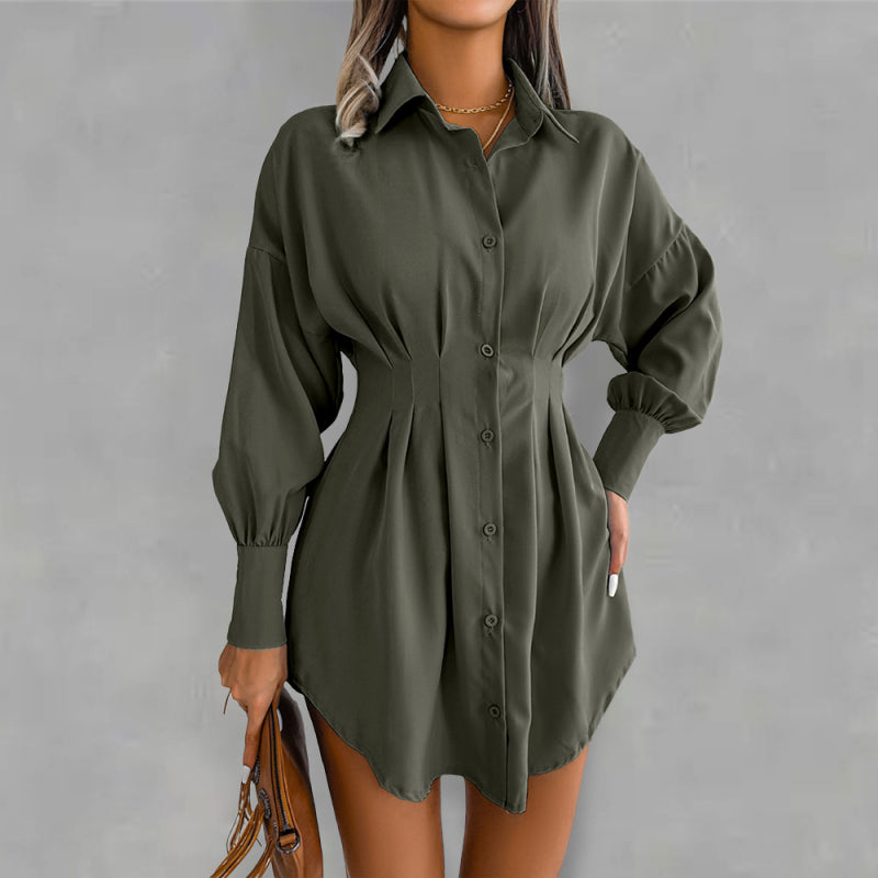 Cinched waist shirt dress online