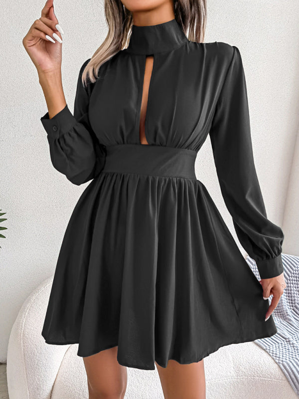 Black high neck swing dress clearance