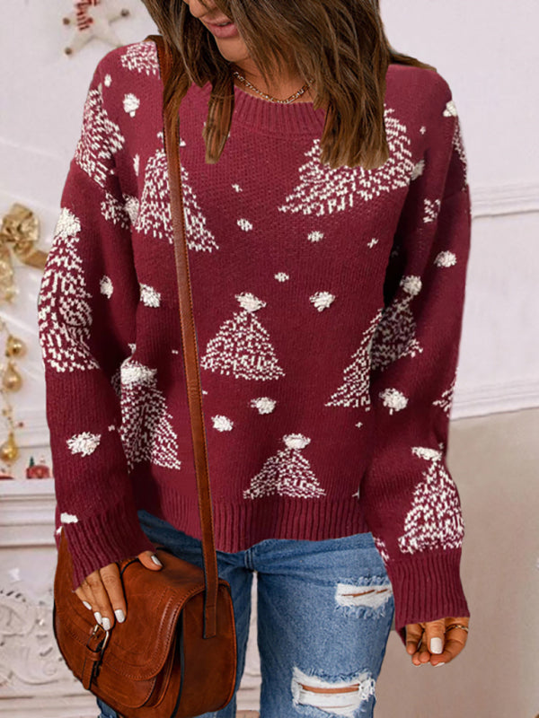 Women's Christmas Tree Design Knitted Jumper