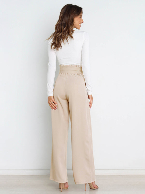 High waisted belted 2024 wide leg pant