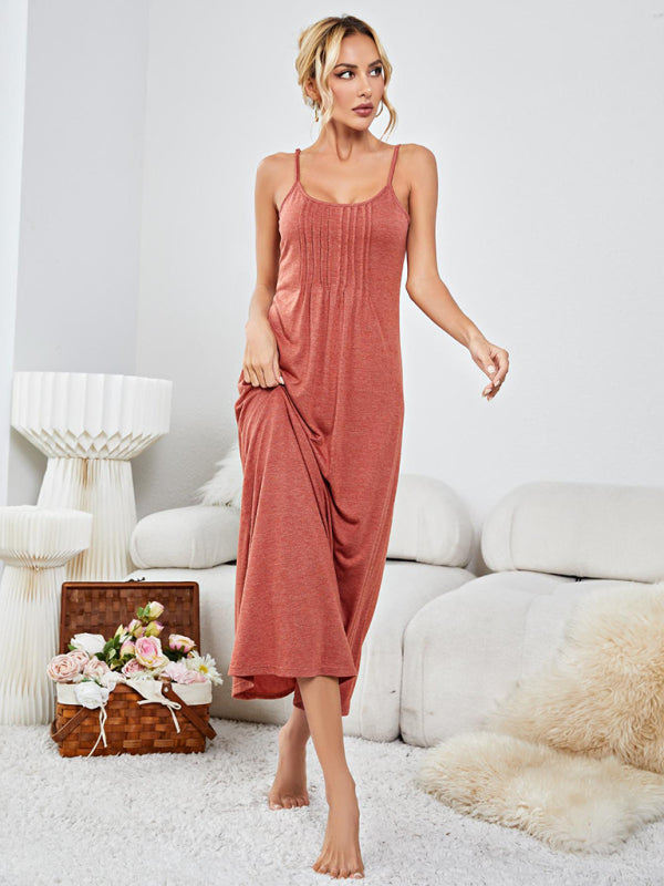 Women's Thin Strap Long Length Flowy Loungewear Dress