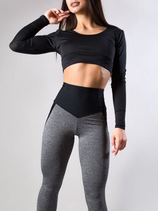 Women's Contrast Colour High Waisted Activewear Leggings