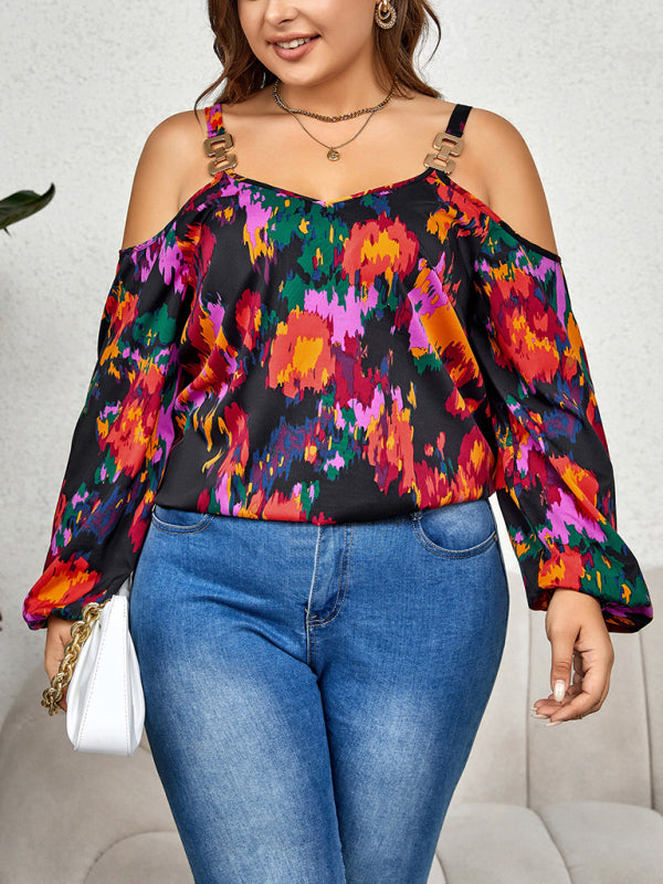 Cold shoulder plus size tops new arrivals