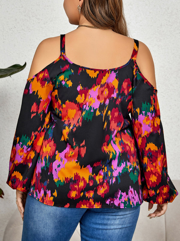 Cheap plus size cold shoulder cheap tops