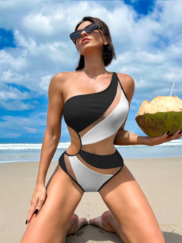 Women's mesh clearance one piece swimsuit
