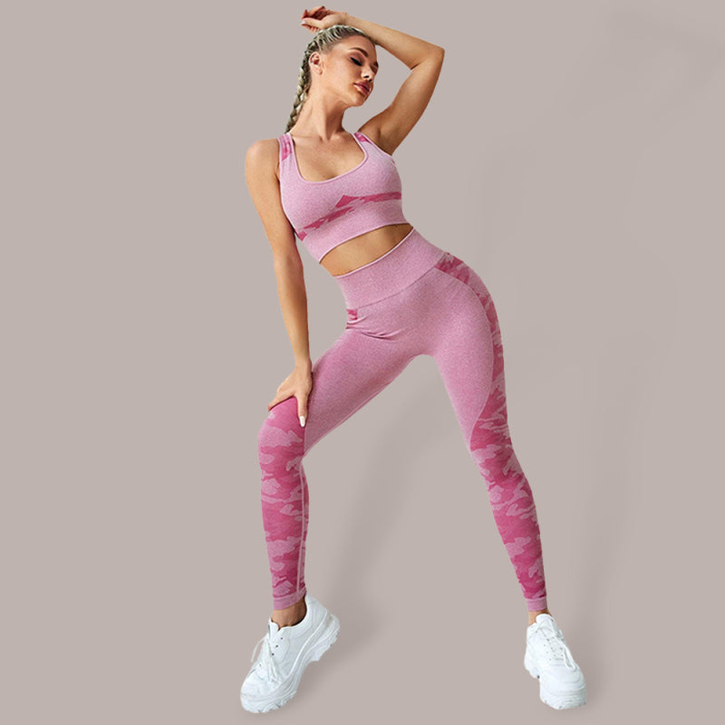 Womens pink deals gym set
