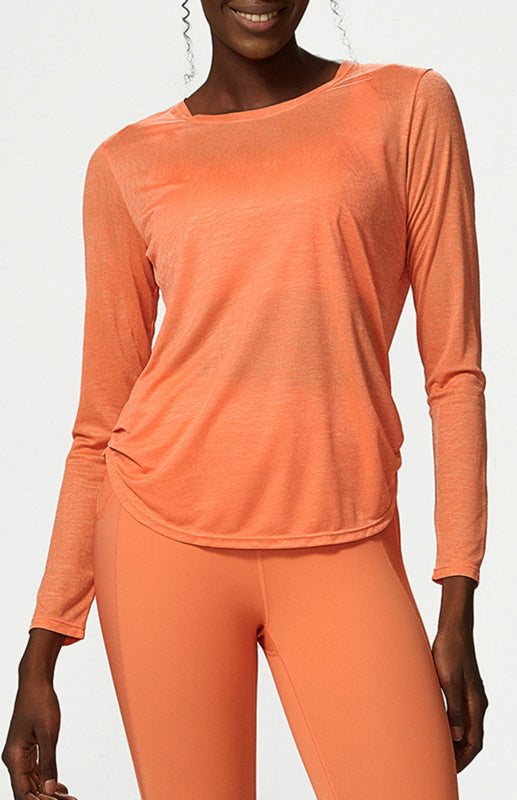 Women's Activewear Quick Dry Long Sleeve Curved Hem Top