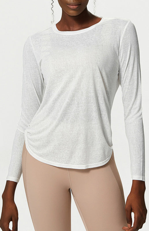Women's Activewear Quick Dry Long Sleeve Curved Hem Top