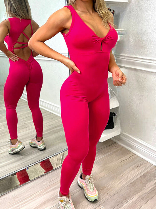 Women's Activewear Sexy Backless Fitness Jumpsuit