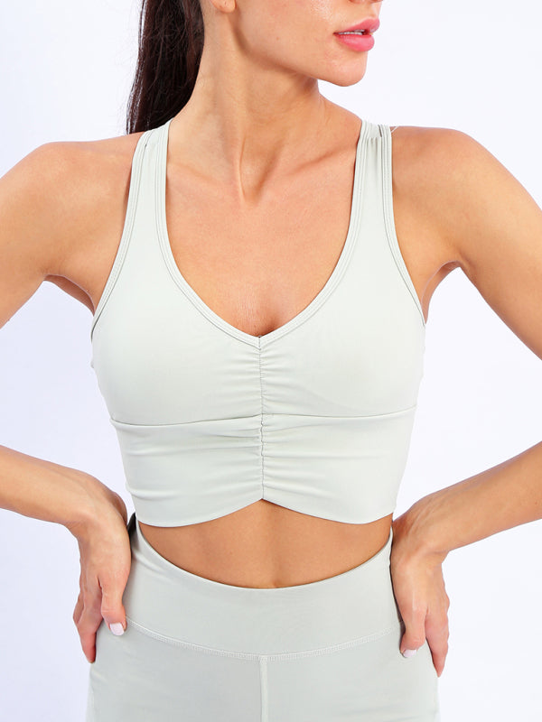 Women's Front Ruched Support Sports Bra