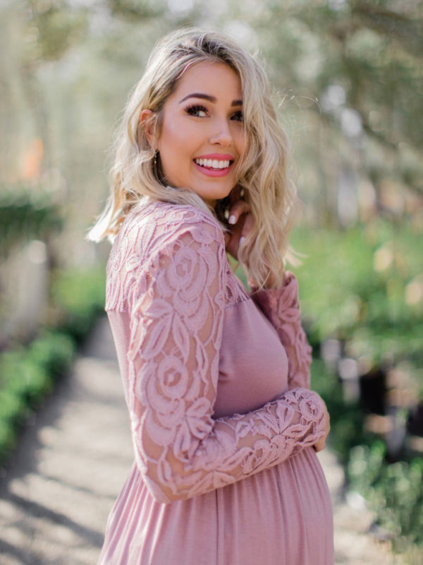Lace White Photoshoot Maternity Dress – Pink & Blue Baby Shop
